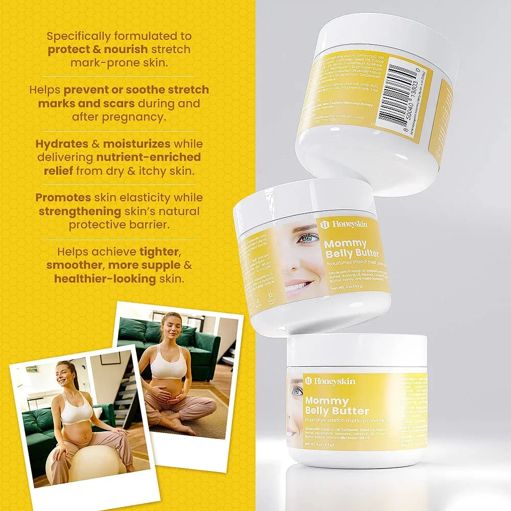 Belly for Stretch Marks and Honeyskin Mommy Butter Firming(4oz) Tightening Skin Nourishing -
