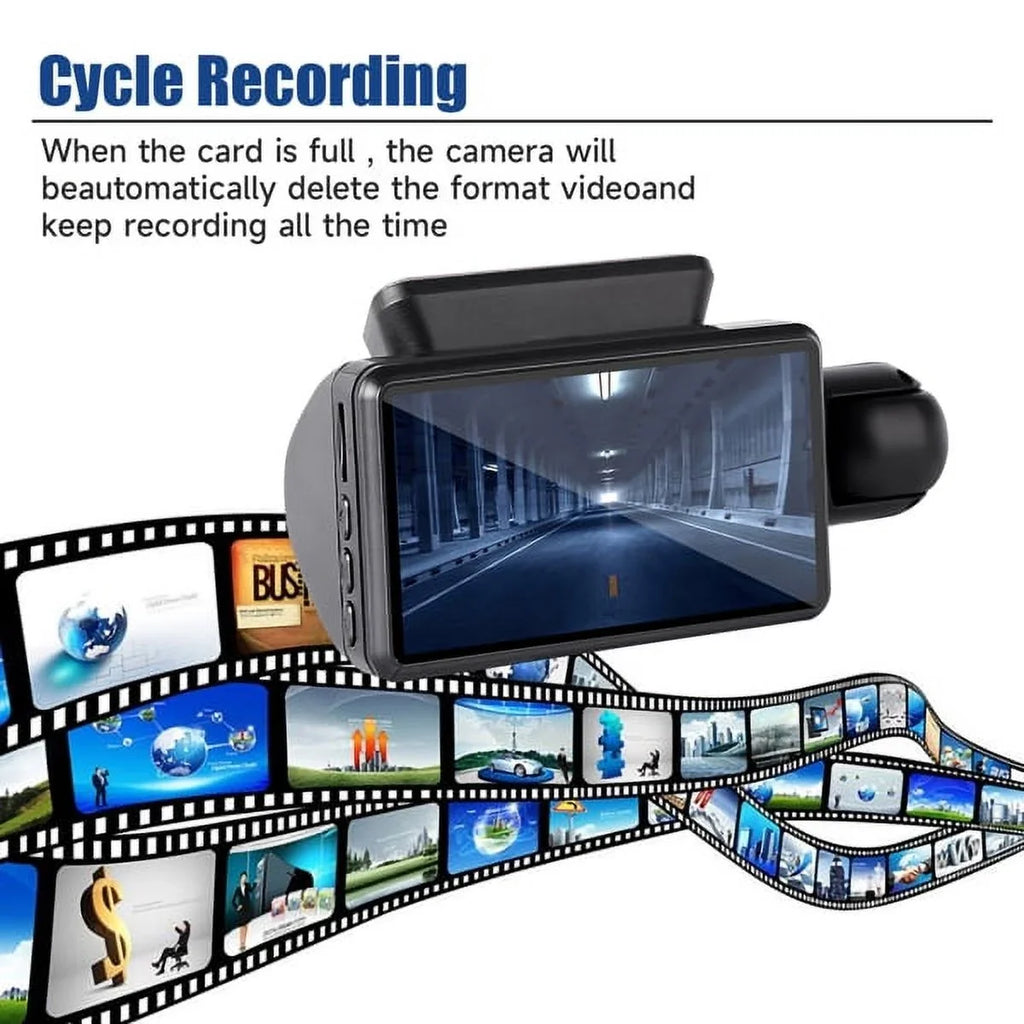 Dash with Wide Rear, SYTHERS 1080P Front Angle Camera Cam 170¡ã Vision Dash Night and