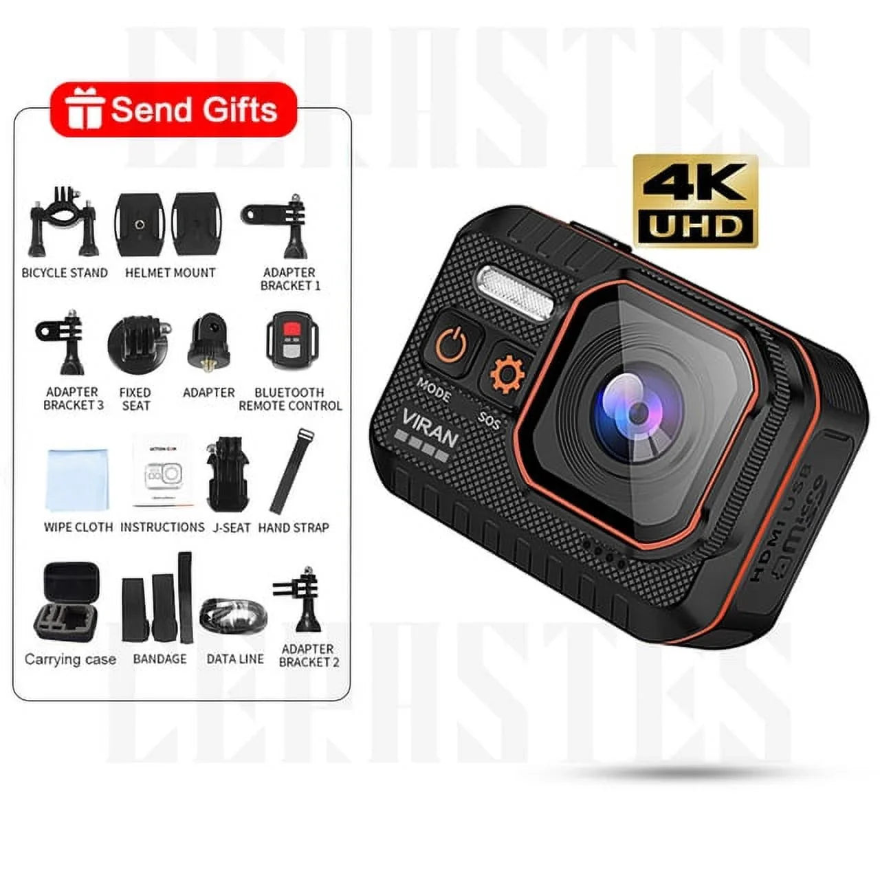 Control Waterproof Cam Remote Camera Camera Camera Sport Helmet Screen recorder drive Sports 4K60FPS With Action Action