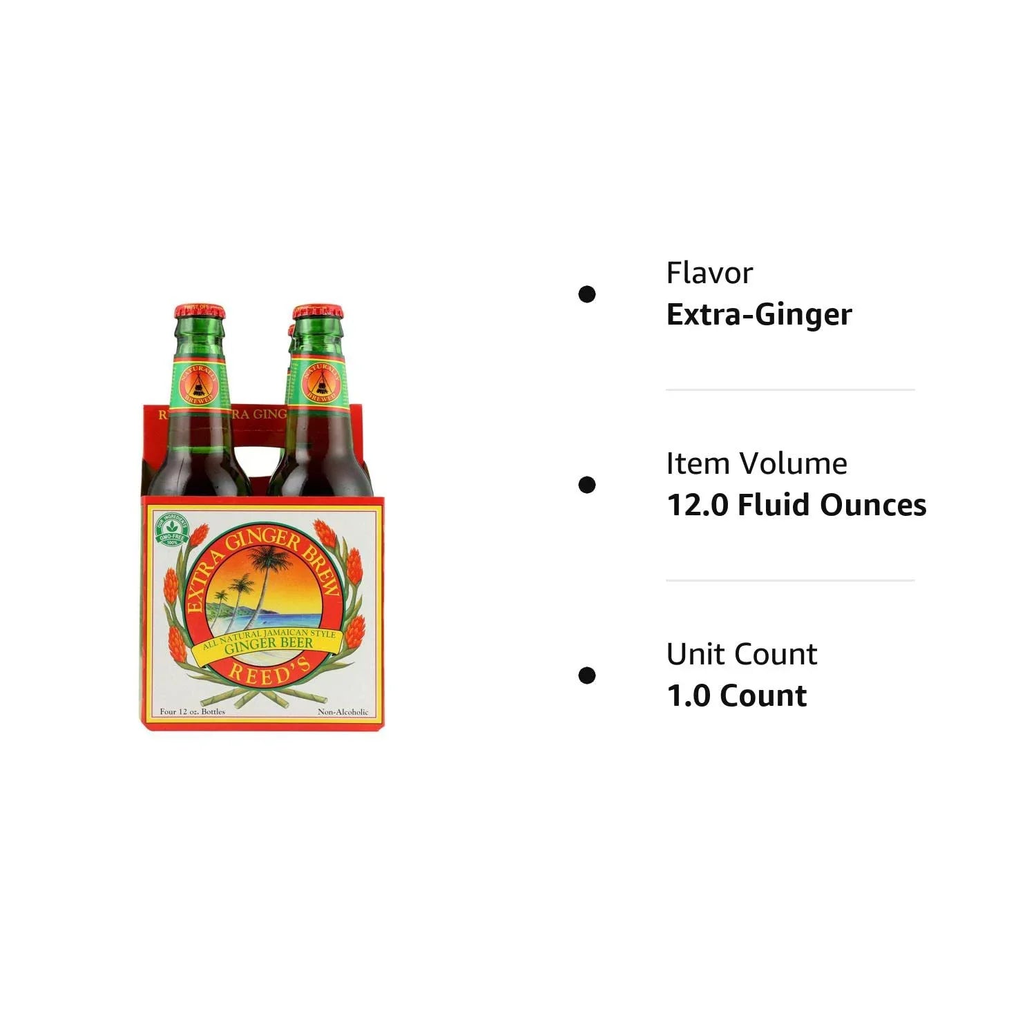 6 48 (Pack 24) Ounce of Ginger 12 Extra Reeds Brew, per Ounce case, -