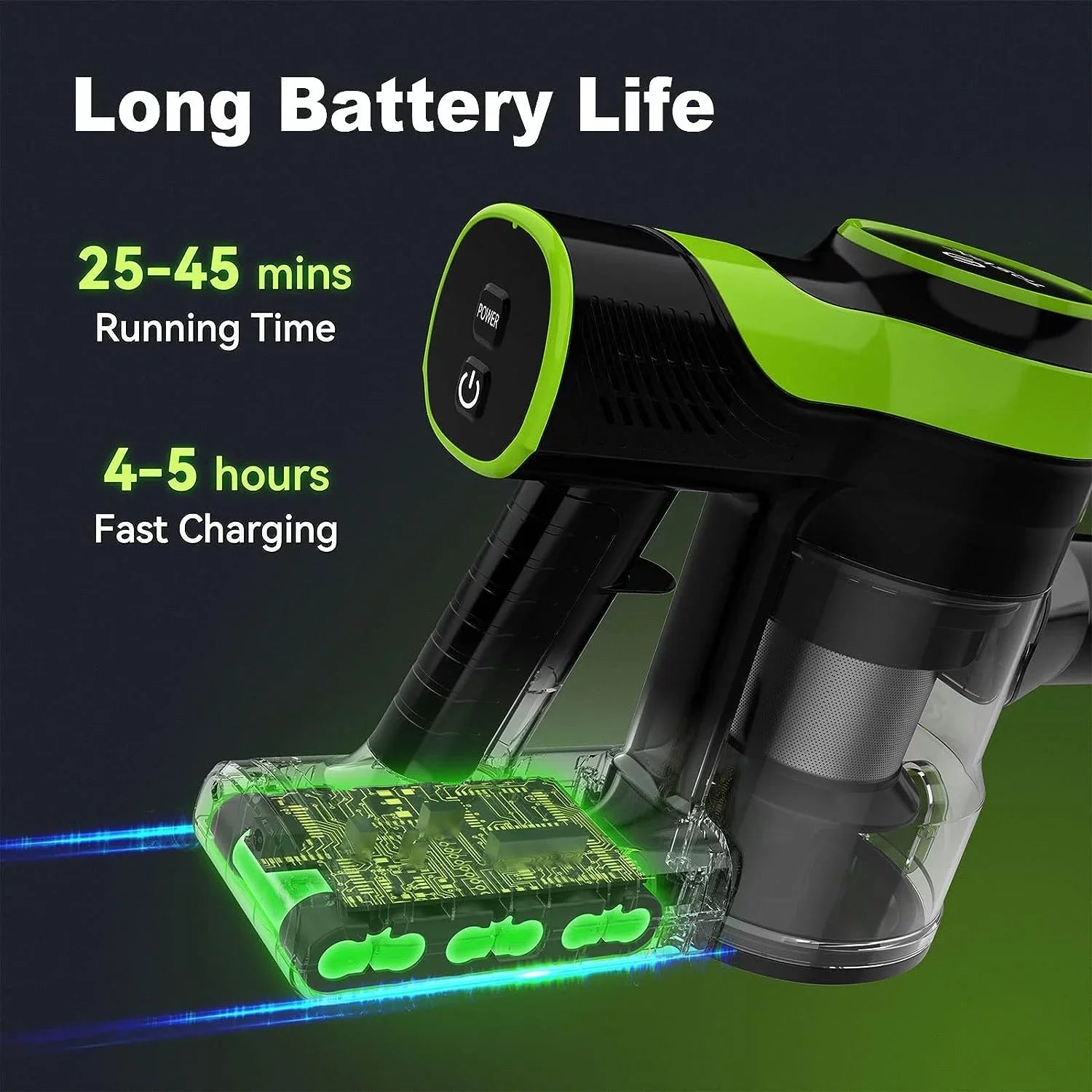 2200m-A-h Home Stick to Vacuum Carpet Vacuum for Pet Floor 6-in-1 Rechargeable and Cleaner, Vacuum, Up Powerful Hair Mins, Cleaner Vacuum Vacuum Cordless 28KPa Battery 45 Lightweight Cordless