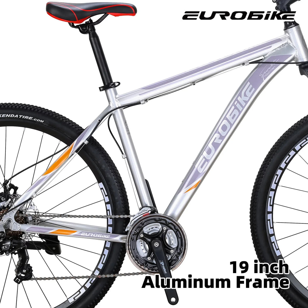 Multi-Spoke Speed,Dual inch Bikes Mens Mountain Inches, Disc Aluminum, Adults Eurobike Silver Brakes, 21 29er, Mountain 29 Bicycle X9 19 Bike, for