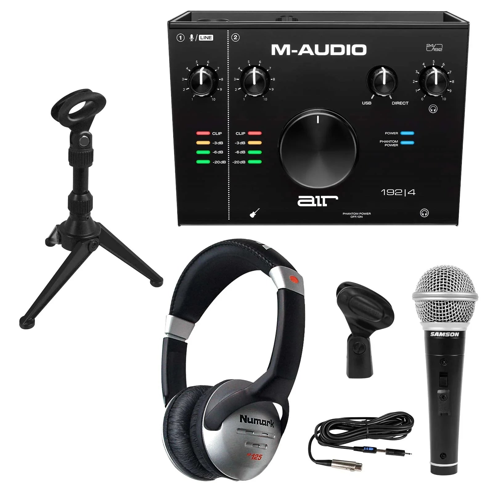 with 24/192 Package 192 Interface & M-Audio 4 Numark USB Microphone | 2-In/2-Out Audio AIR Headphones