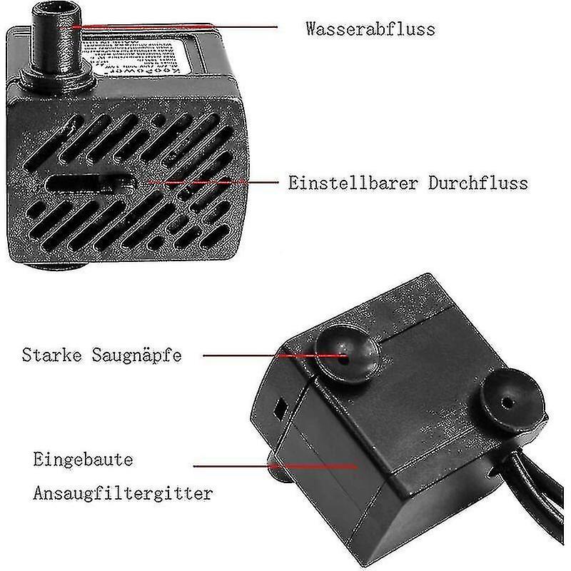With Mini Pond, Well, Aquarium, 3.5w, Water Small Pump Fountain Garden, Water 180l/h, Led, Pump Garden