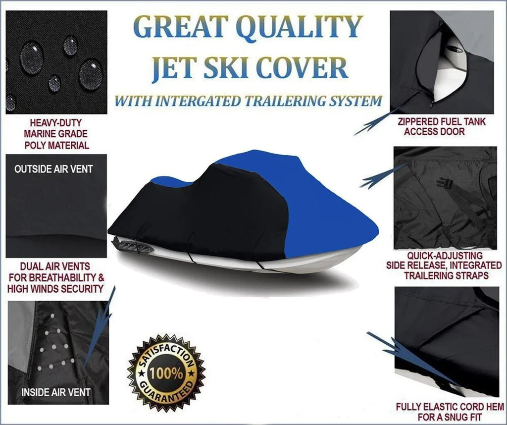 2014 Sea-Doo 260 2015 HEAVY-DUTY, BLUE BLACK for Bombardier 600D 2013 JET Compatible 2012 RXT-X Sea SKI 2010 / Cover 2011 PWC Doo