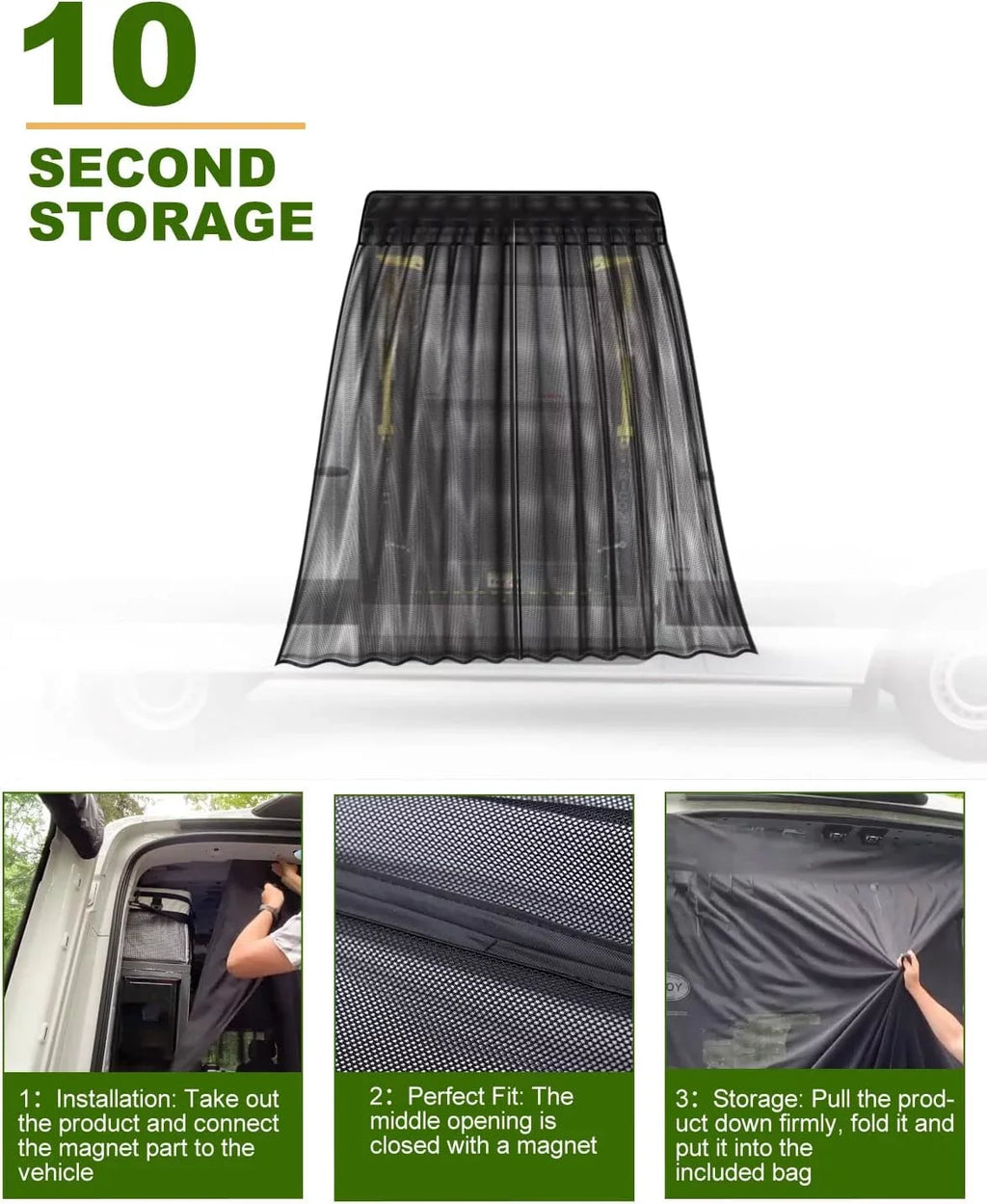 Transit, Side ELITEWILL Suitable Ford Sliding High Vehicles Van Door for Screen and Promaster, (Magnetic and Sprinter Bug Mid Other Benz Roof, Suction) Camping Mercedes