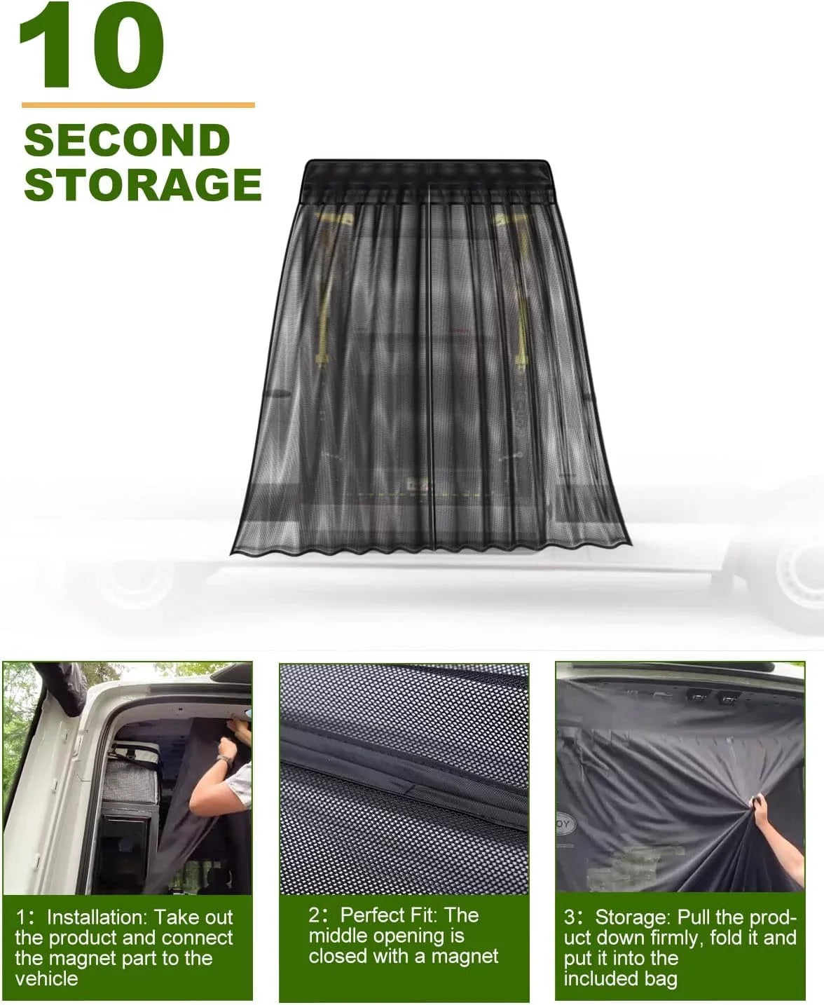 Transit, Side ELITEWILL Suitable Ford Sliding High Vehicles Van Door for Screen and Promaster, (Magnetic and Sprinter Bug Mid Other Benz Roof, Suction) Camping Mercedes
