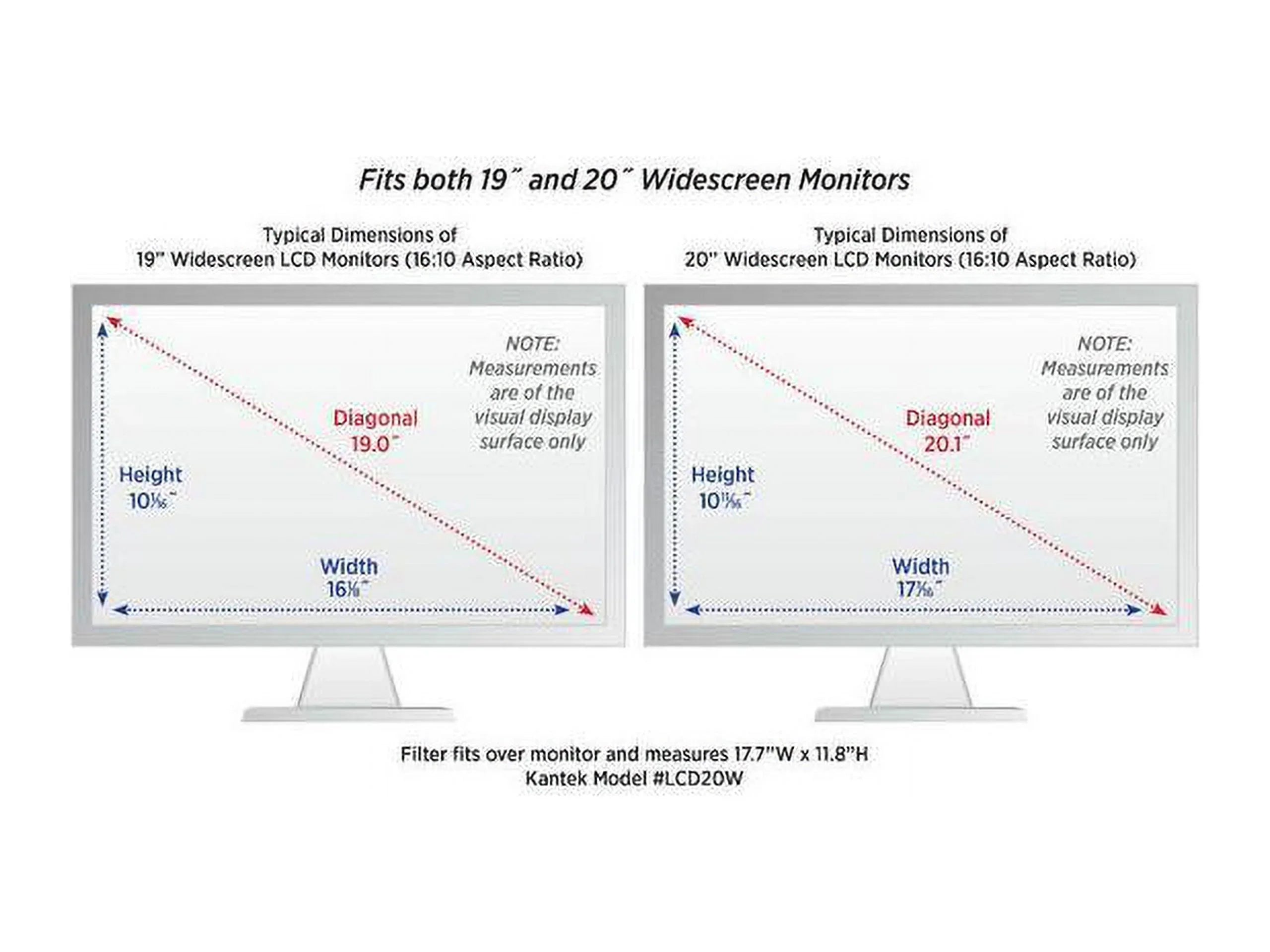 20" Protective Kantek Filter For Resistant Widescreen LCD Silver Monitor - Scratch