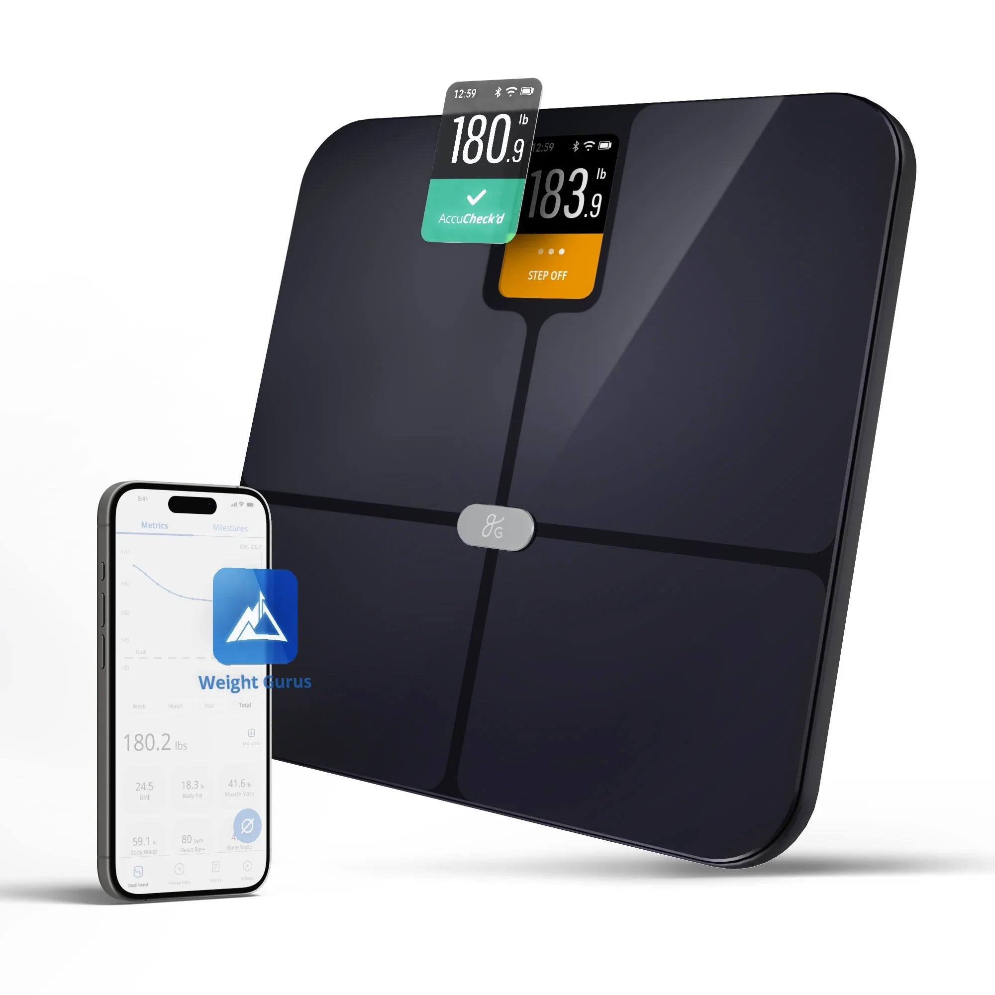 Free Digital Bluetooth and Profiles Greater 10 User Goods App with and Smart Enabled Verve Featuring WiFi Scale, Bathroom AccuCheck Tracking SwiftSync,