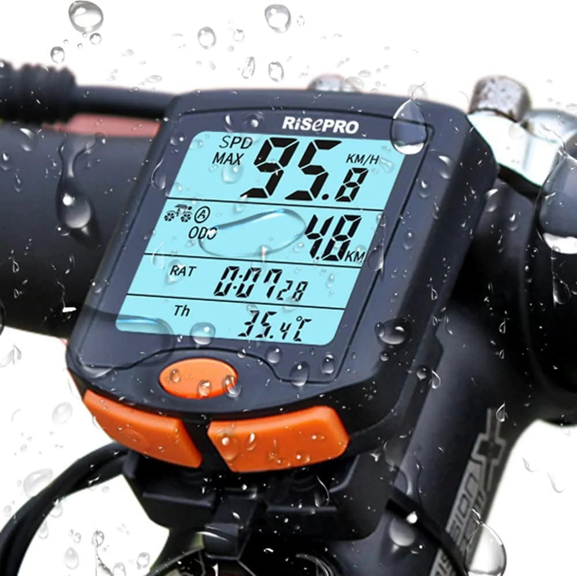 Waterproof Speedometer Multi YT-813 Line Bike Wireless 4 Odometer Function Computer, RISEPRO Cycling with Bike Backlight Bicycle Display