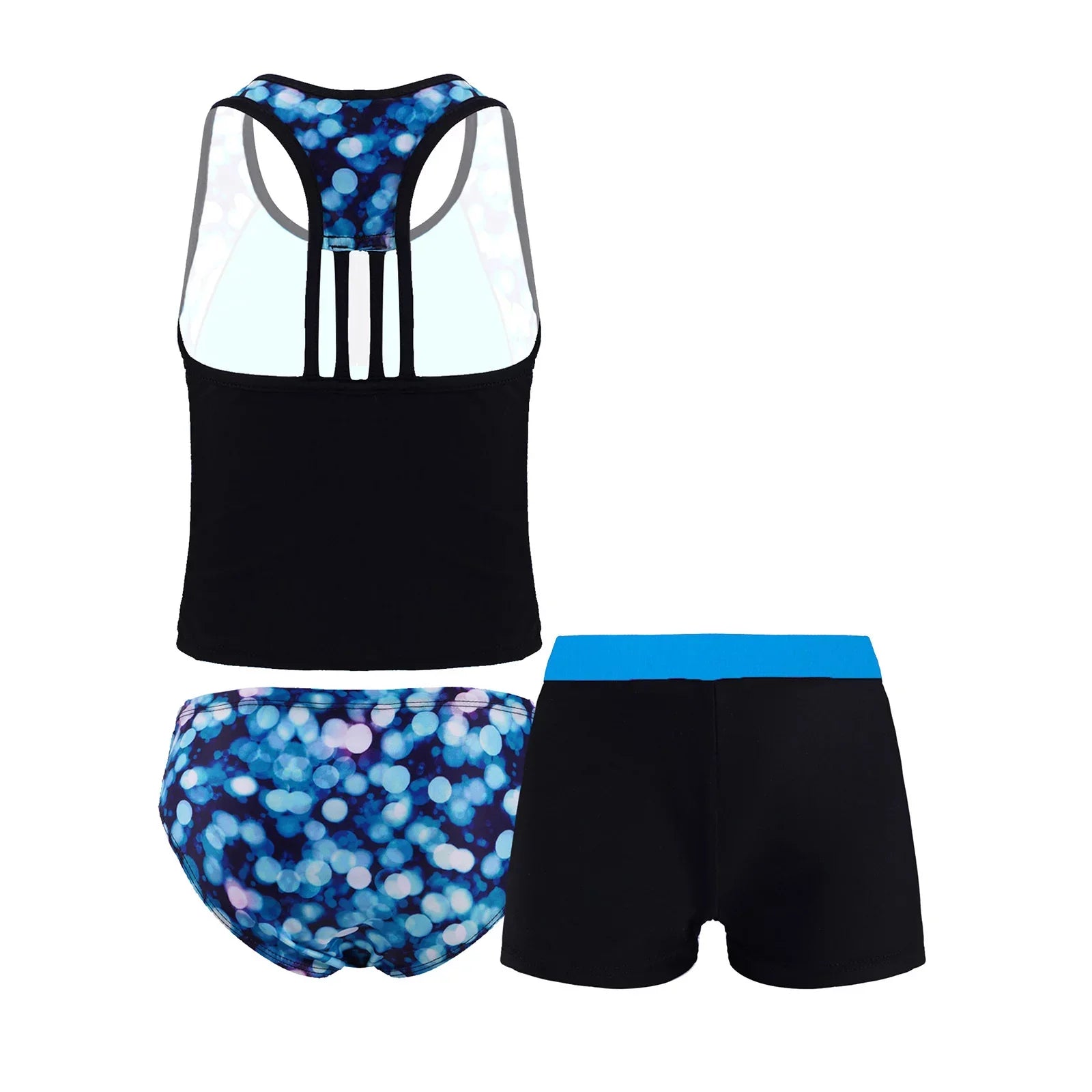 Suit Set 8 Hawaii Floral Bathing Swimsuit Summer Beach 3 Girls Pieces Swimwear,Sizes INHZOY Blue 4-16 Tankini
