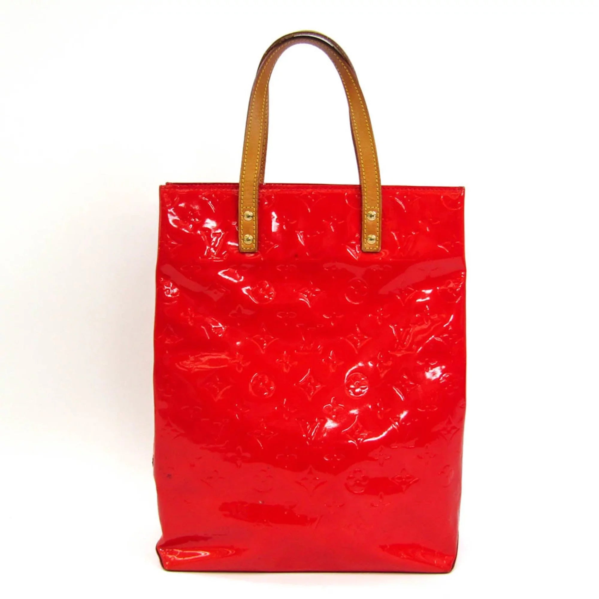 Monogram M91086 Louis Rouge Women's Vuitton Reade (Good) Pre-Owned MM Vernis Handbag