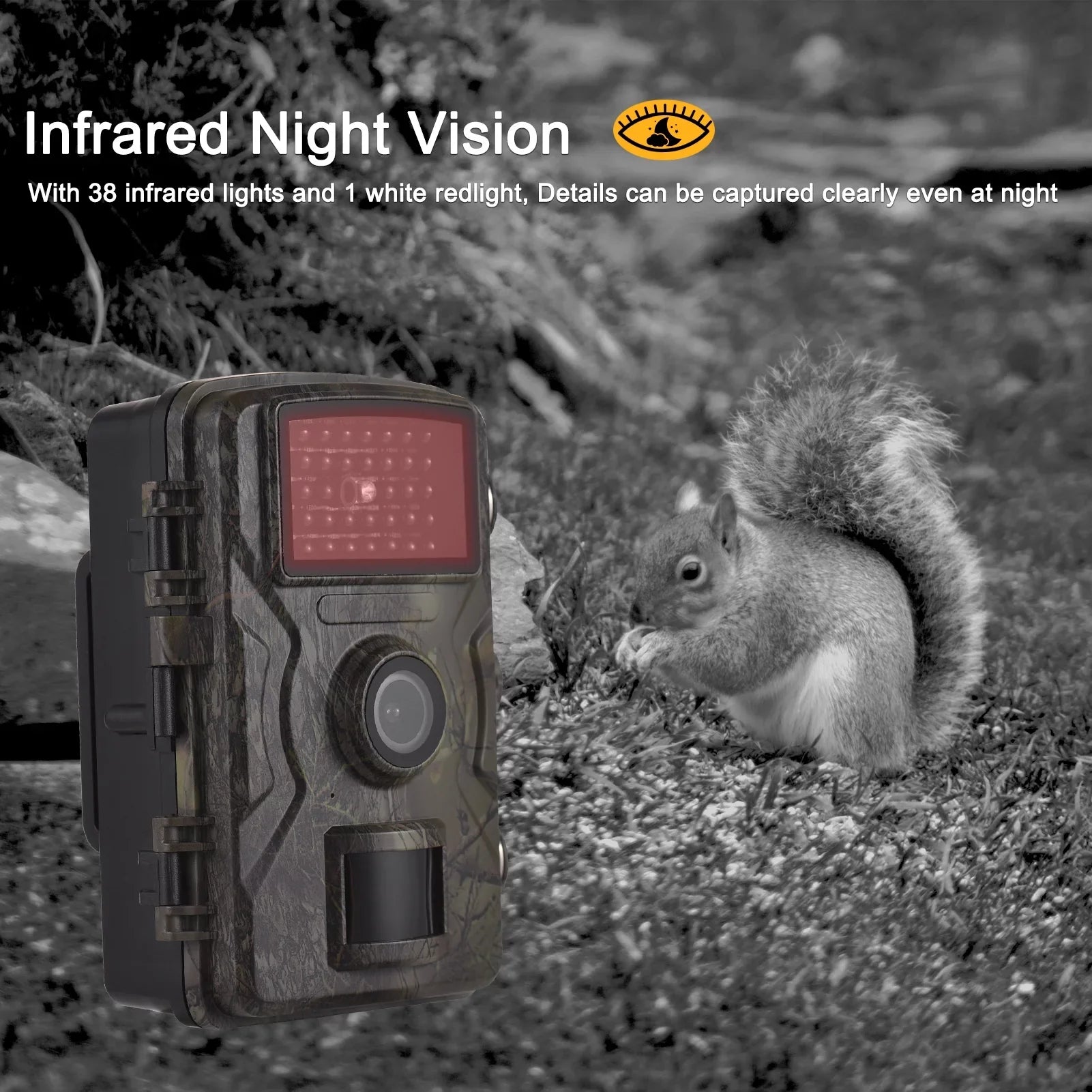 Vision Wildlife 2.0 Waterproof Trail Night Infrared IP66 Inch Motion Supports with 1080P TFT Activated Trigger Eccomum Tracking Camera 0.8s Color Time Camera 16MP Screen Camera
