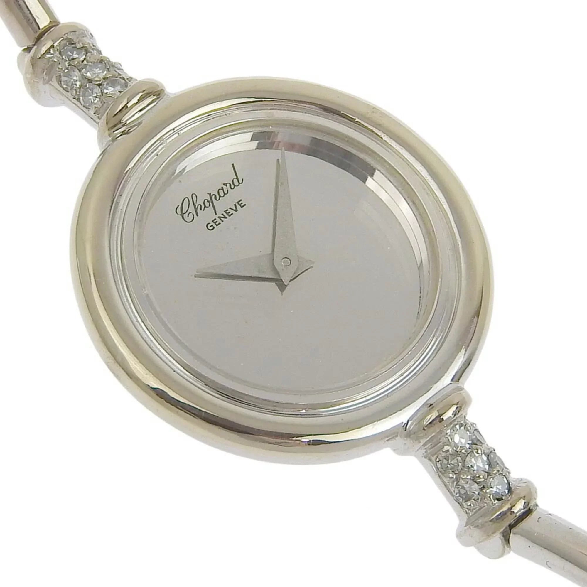 Chopard White Silver x Round Pre-Owned G30171 Watch Dial K18 Manual (Fair) Gold Diamond Women's Winding
