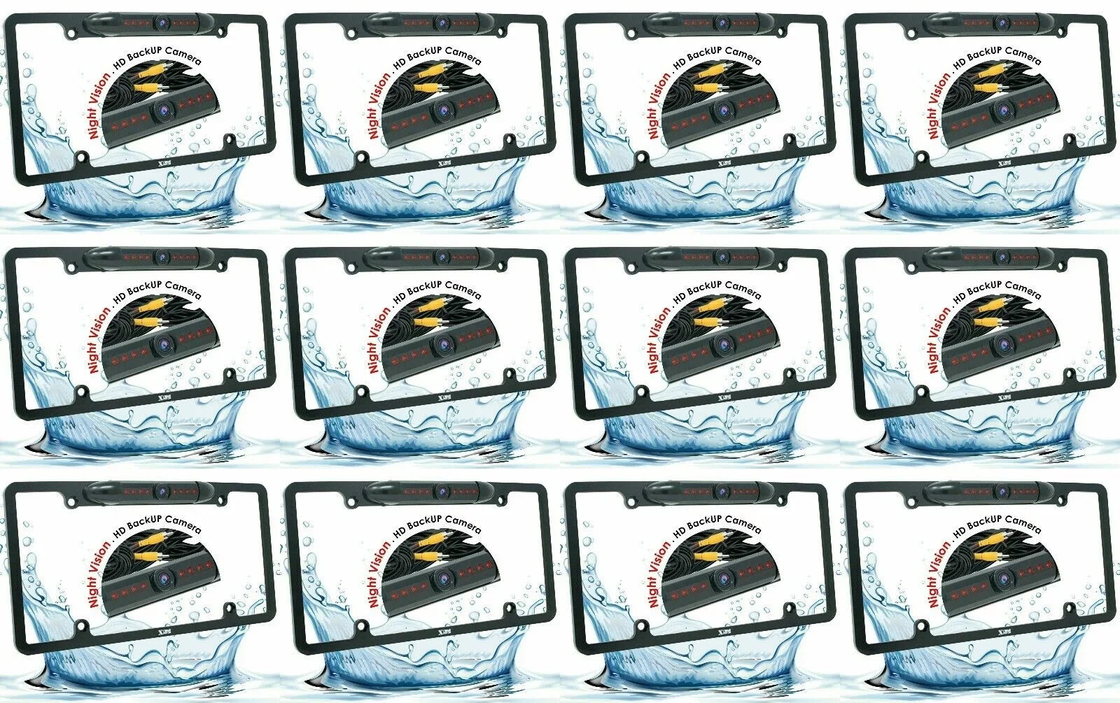 Plate Backup Angle Waterproof Night HD Vision Wide License 12x Rear View Bundle Camera