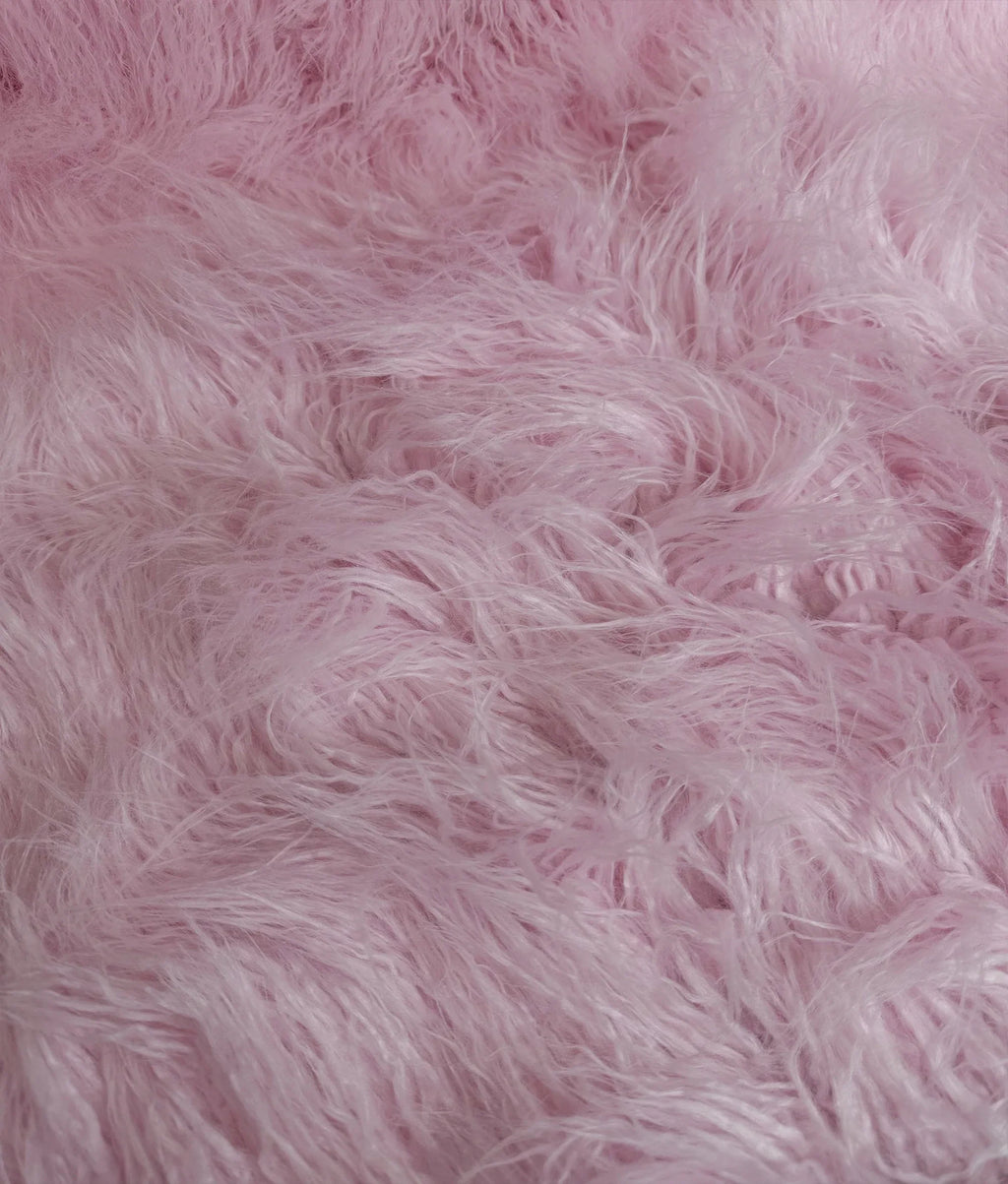 LONG 3.5" Japanese CURLY (Pink) Fire / Fake Sold Cosplay Yard Wide Faux by Craft, 58" Pile Yak Sewing Yard 2.3oz FUR Continuous Per Yarn Retardant