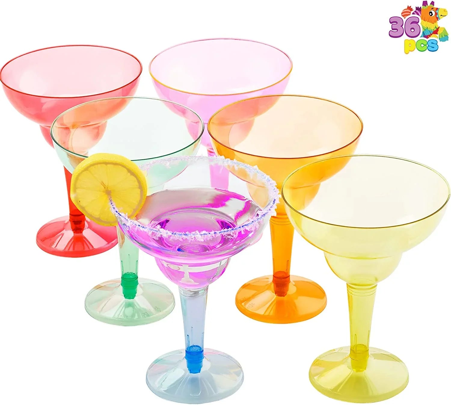 48 Decorations,12 Supplies Party Decoration Theme Fiesta Taco Mexican Party Cinco Party JOYIN Cups oz Margarita for Cinco Fun,Plastic Plastic Pcs Glasses De Glasses Margarita Mayo De Mayo