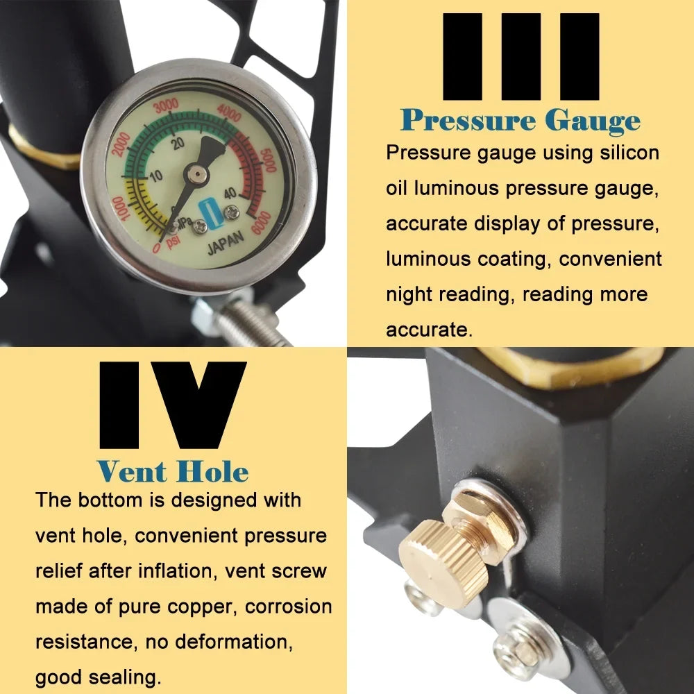 Hunting Inflator Four Hand PreAsion Air Stage PCP 5800PSI Operated Pressure pump High