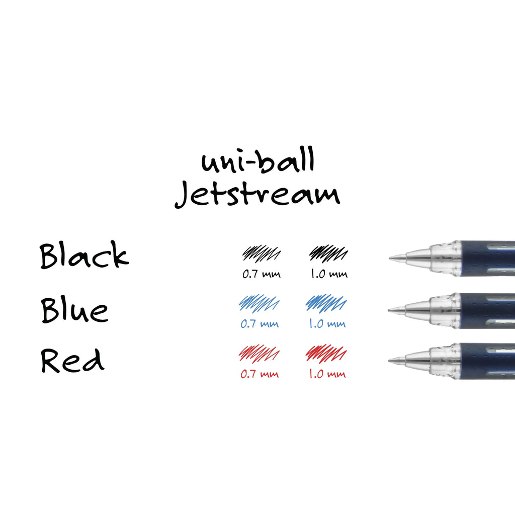 Black (0.7mm), Pens, Count Ink, Stick Uniball 12 Ballpoint Fine Jetstream Point