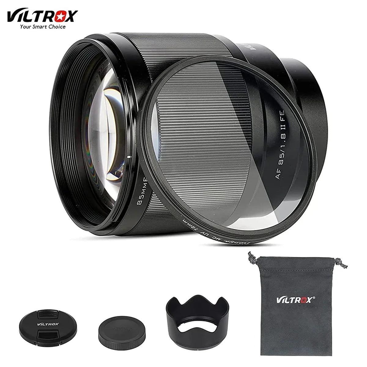 Black A7RIII A7SII Focus E-Mount a6400 A7III a6500 Camera Support Auto AF for STM F1.8 Lens Viltrox Sony 85mm A7II Sony a6300- Full-Frame