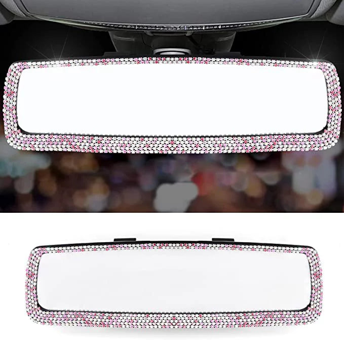 Car View Rear Rearview and Tee Women Car Decorations Glass, Accessories Car Mirror Interior Mirror, Bling with HD Bling Bling for