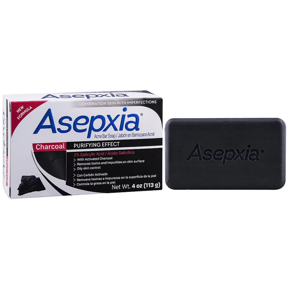 Acne Charcoal of Salycilic Soap 4 3 Blackheads. Bar Oily for and Asepxia Pack with Cleansing Skin Toxins. Impurities and oz. Removes Helps Acid.