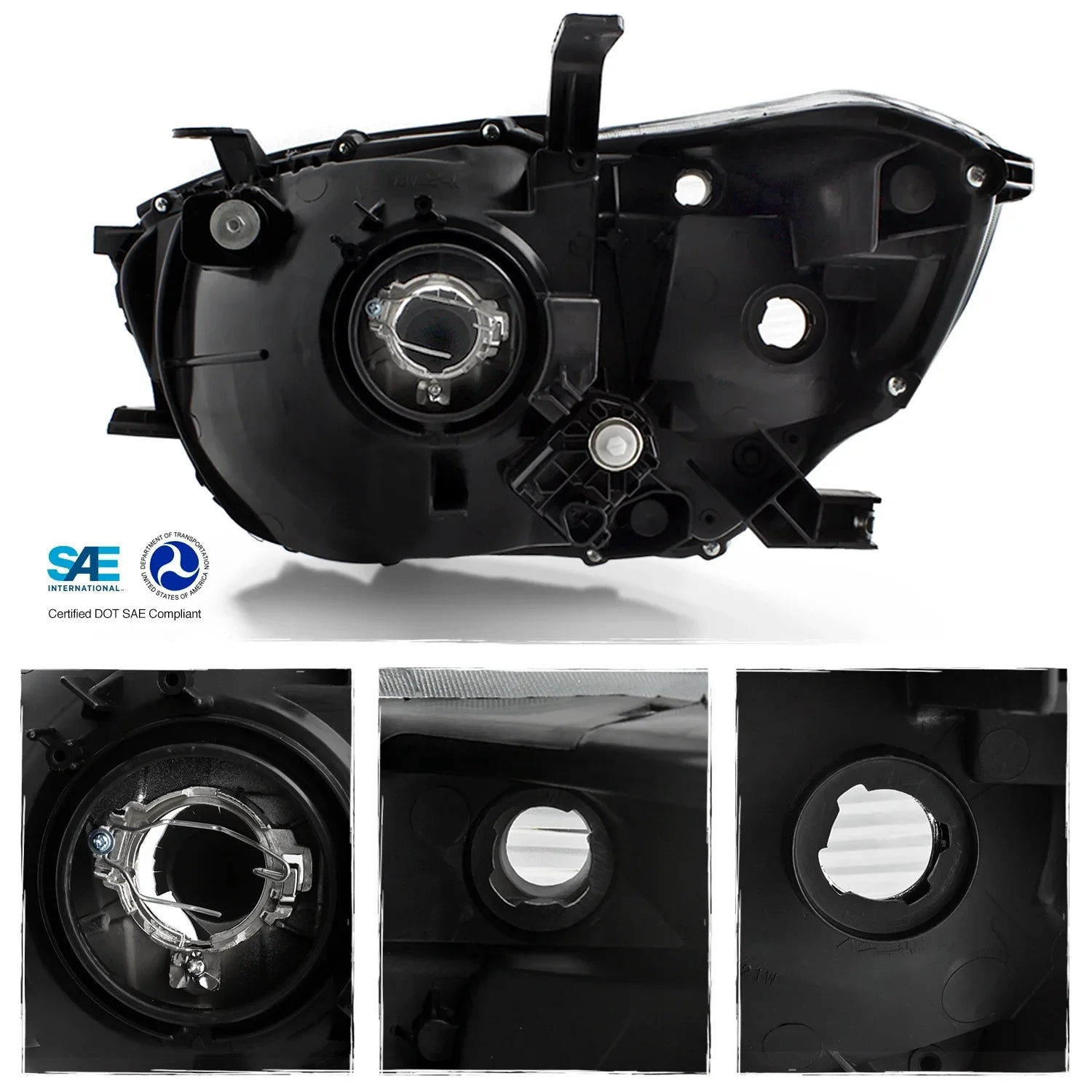 [Halogen Fits Chrome 2010 2008 highlander Type] - Headlights Left+Right 2009 Replacement Pair Toyota AKKON