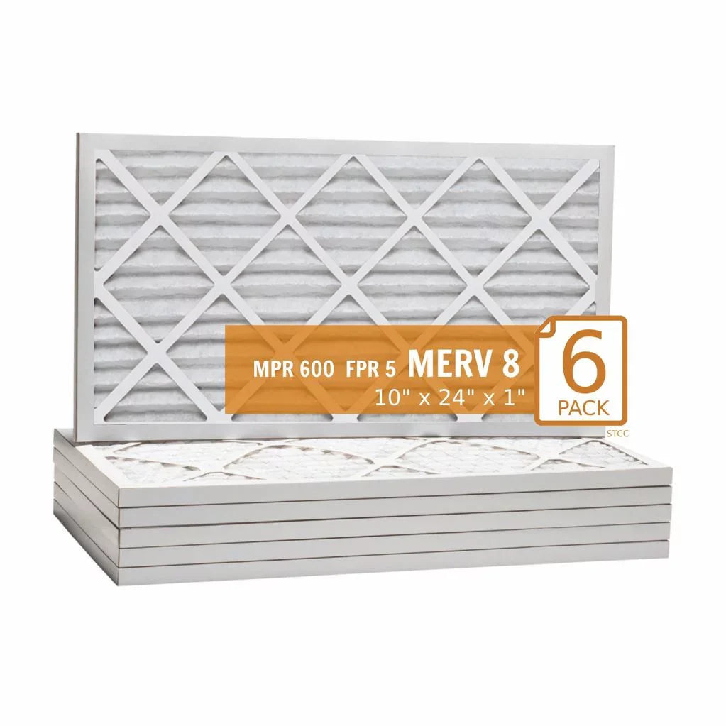 Purolator Key Pleat MERV 8 Filter - Pack) (6 Air 10x24x1
