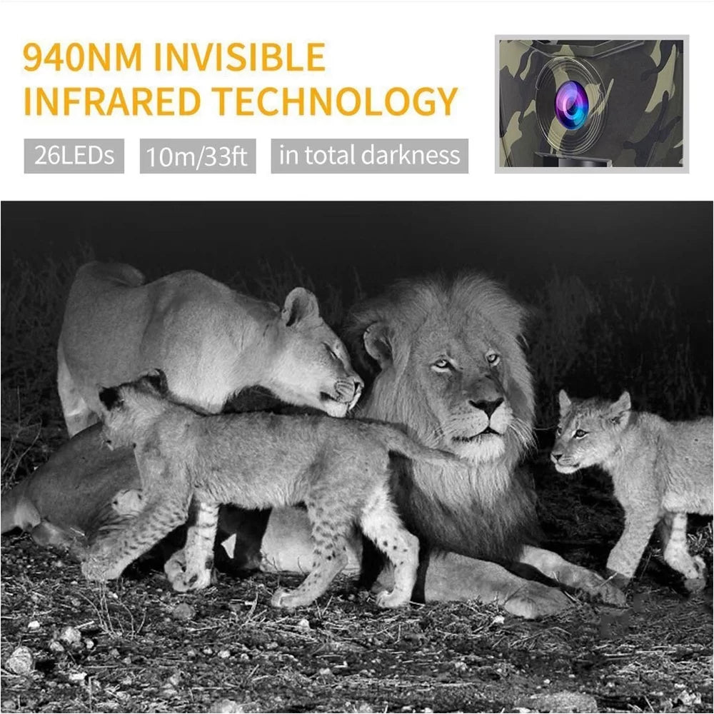 Night Hunting Security Game Trail Trail Waterproof Camera and Vision Farm Scouting Home/Warehouse/Hunting/Farm Camera1080P Wildlife Cam Monitoring for Digital Infrared Docooler Hunting