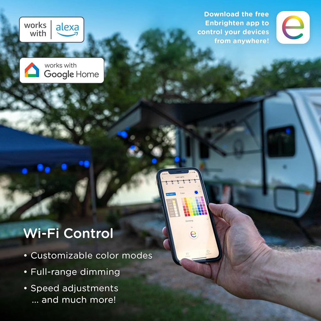 Dimmable Lights, RGB Outdoor Color Weatherproof, String String 30 Wi-Fi MINGFENG Lights, Lightweight Smart LED App 96 Customizable, Lights, Control, Patio Changing 79617 ft,