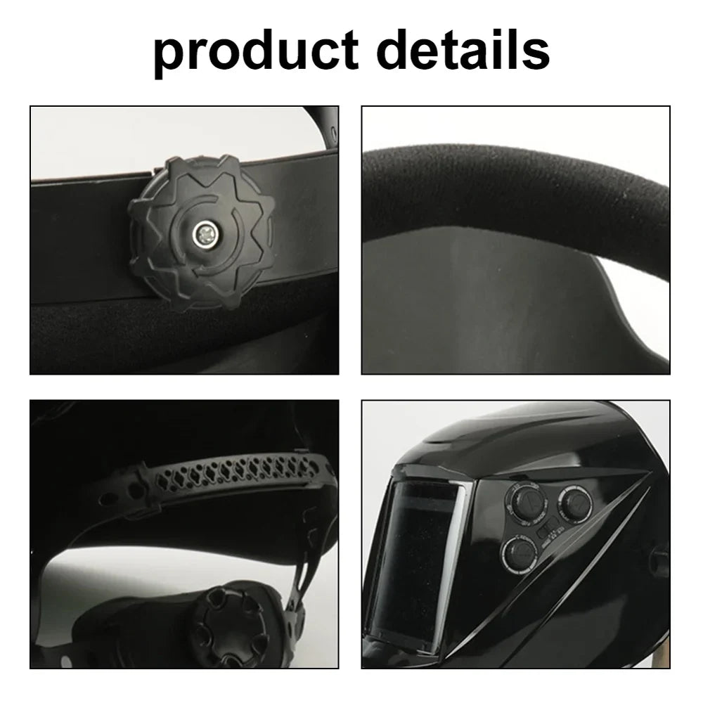 Color Facemask Grinding Resistant Temperature Large Welding Automatic Cutting Dimming View Solar True 130â?High for Welding Auto Charging Facemask Welding Yabuy Arc Darkening