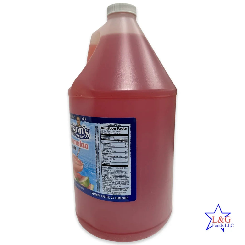 Drinks 1 Gallon, - makes (Restaurant Watermelon 75+ Puree Style) Mayson's