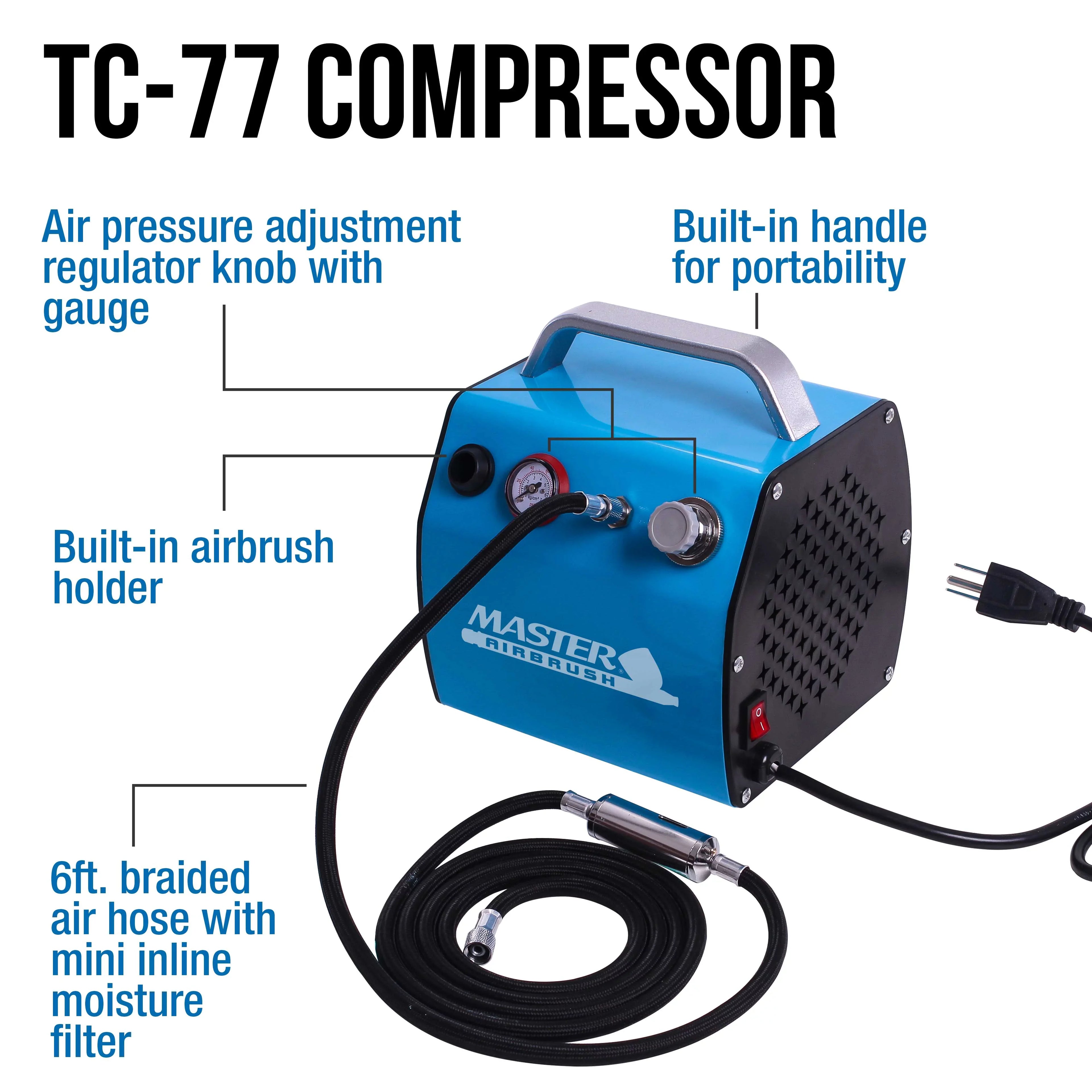 Compressor Kit Art Paint Airbrush Pro 3 Hobby Set Color Air System 12