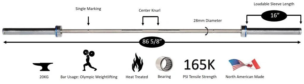 Steel Weight Elite Strength Unisex Bars York for Olympic Barbell Bar Stainless Muscle York Weight