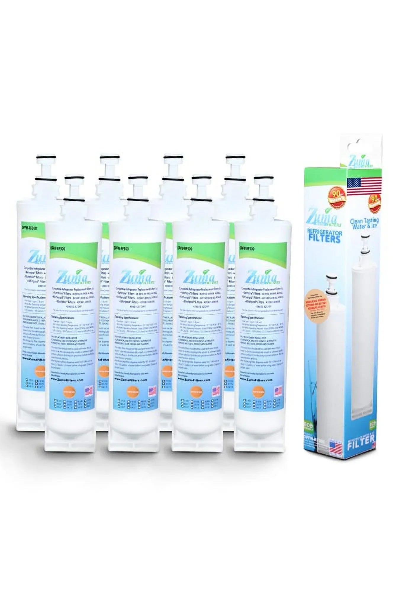 , , ZUMA Compatible in # Filter OPFW-RF300 Whirlpool? Water and - - U.S.A. 4392857 Pack 8 Made Ice Model Brand with ,