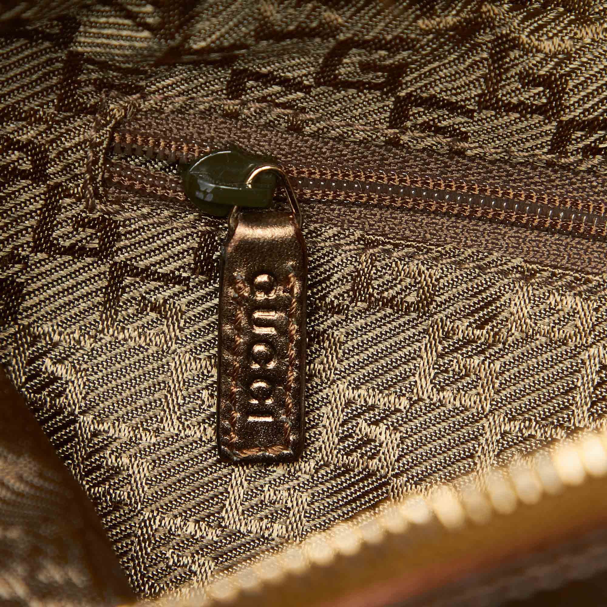 Gucci Women Web Pre-Owned Brown Fabric Bag Canvas (Good) Shoulder