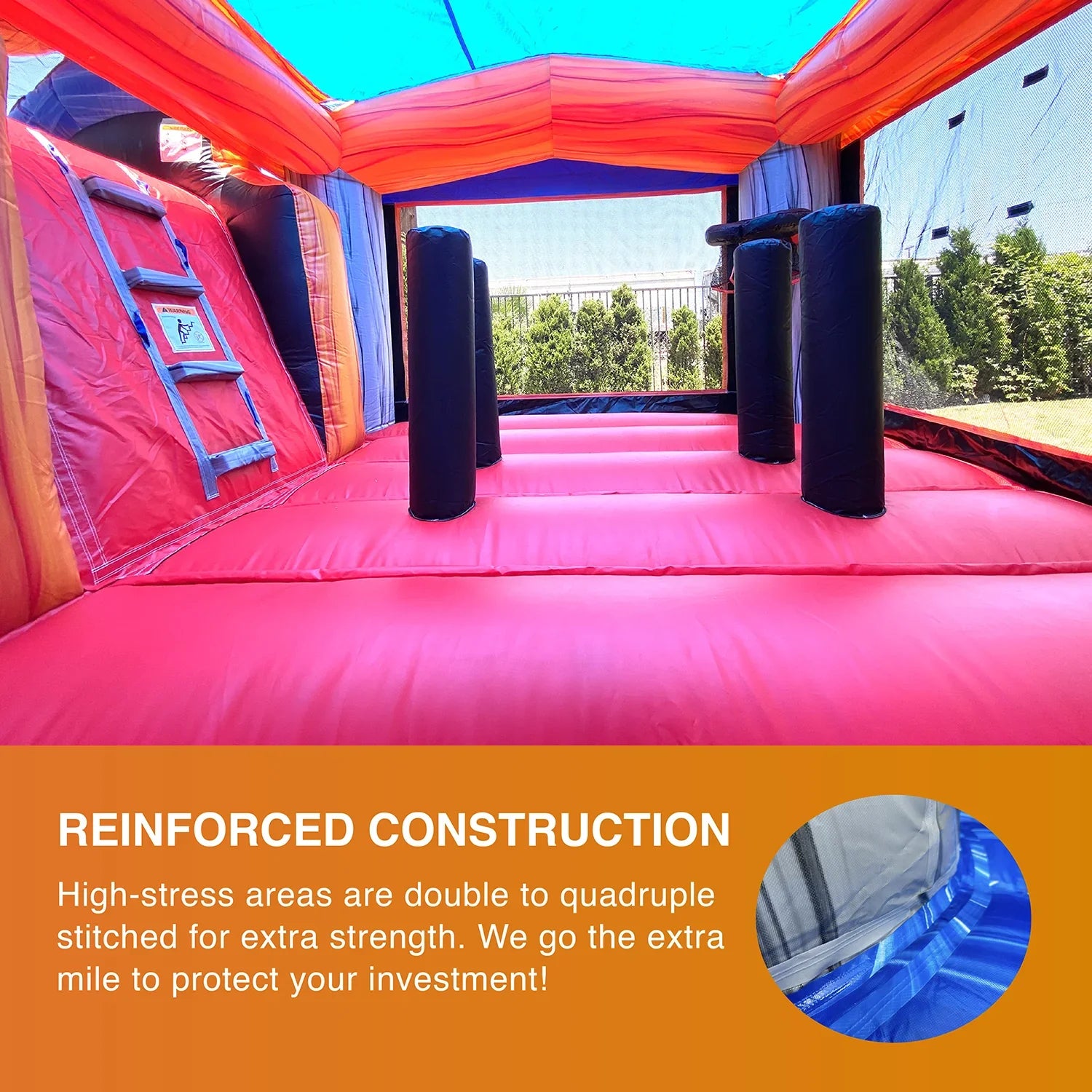 with Bounce Splash JumpOrange House Grade Slide Adults Rocker Inflatable Water Kids Pool Commercial Blower Titan with Outdoor for and
