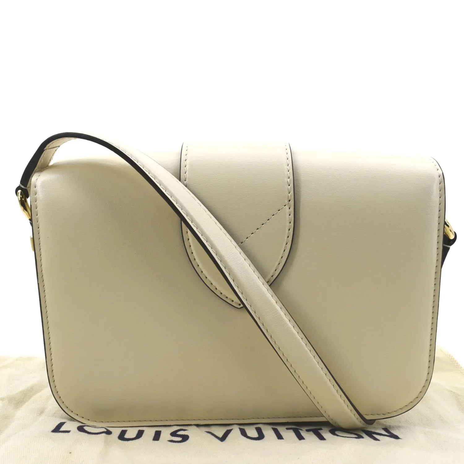Pre-owned Bag VUITTON 9 Shoulder LOUIS Creme Leather Pont Calfskin