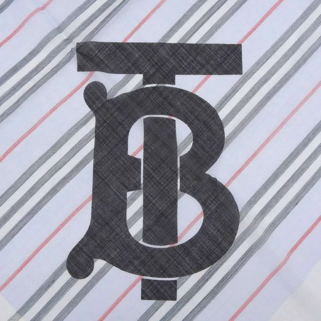 border New) (Like scarf Pre-Owned blue BURBERRY stripe silk wool light 80173691 Burberry
