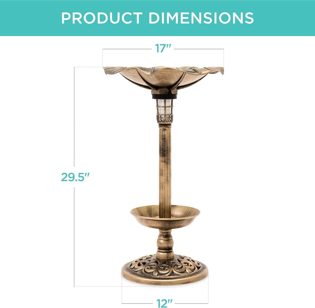 Panel, Bronze Decoration Pedestal Outdoor Lawn, W/Planter, - Scroll Integrated Solar For Garden Fountain Accents Bath Lighted