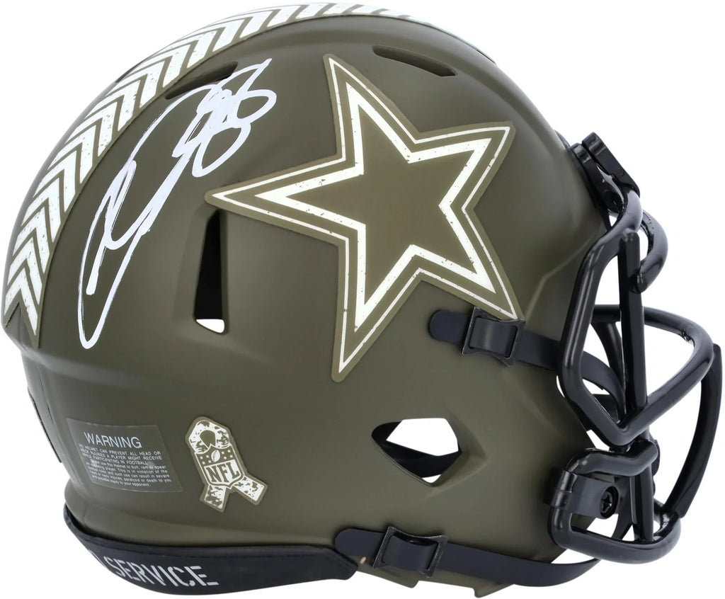 Certified Mini Helmet Dallas Autographed Salute Lamb Authentic 2022 Cowboys Riddell Ceedee To Service Fanatics - Speed