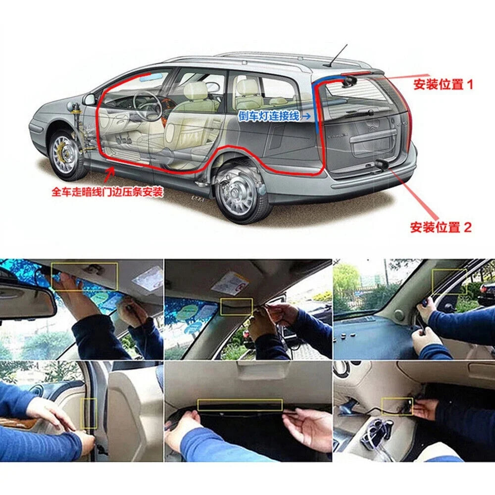 1080P Car Lens Vision Camera Night Recorder DVR 4" Rear Onemayship & Front Dual Dash HD Cam