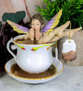 Time 5" Bathing H In With Tea Ebros Collectible Tea Design Fantasy With Bag Fairy Shocked Magical Figurine Cup Cracked Fairy Encounters Saucer Tea