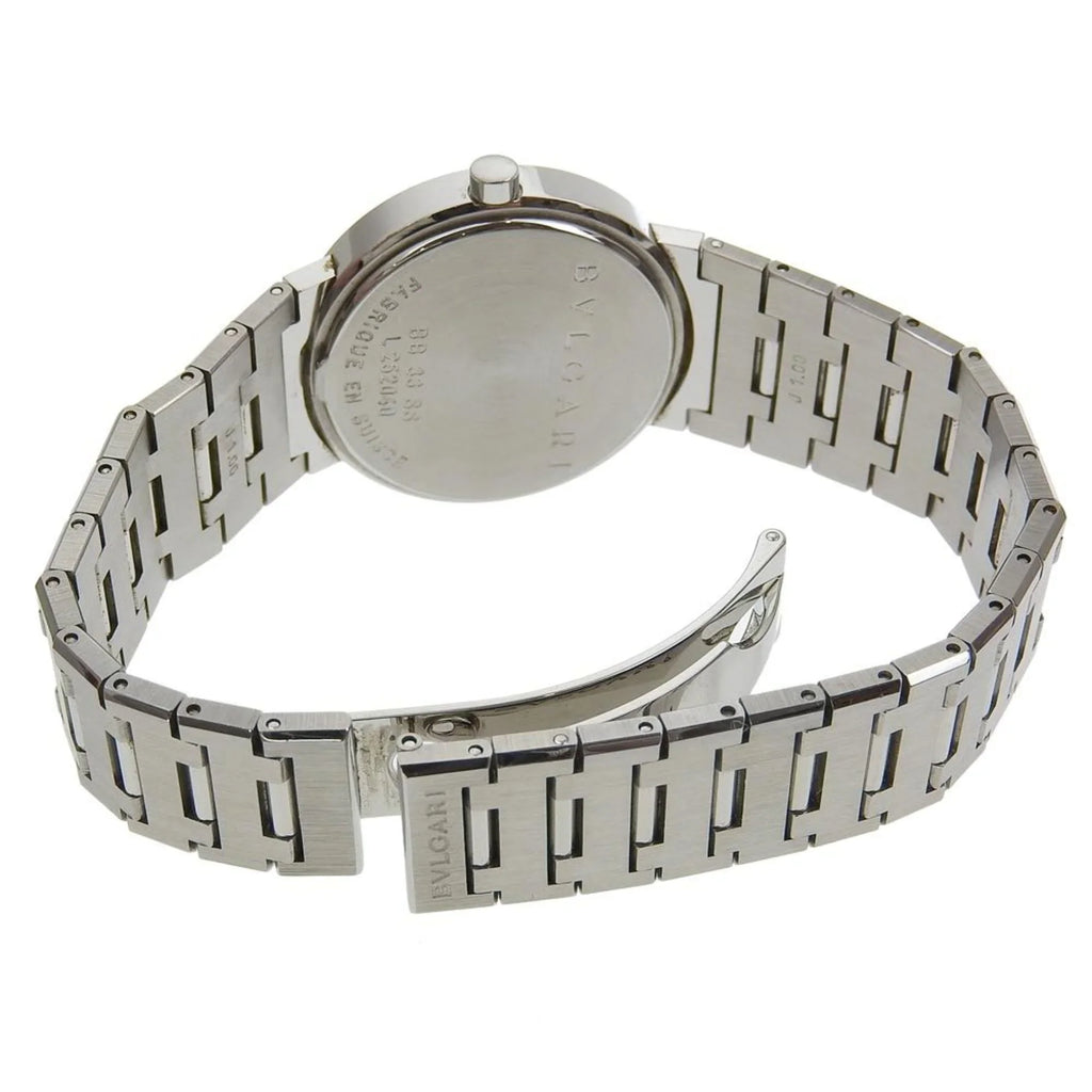 Dial Quartz Men's Display BB33SS BVLGARI Pre-Owned Bvlgari Bulgari Stainless I220823033 Watch Steel Black Analog (Fair)