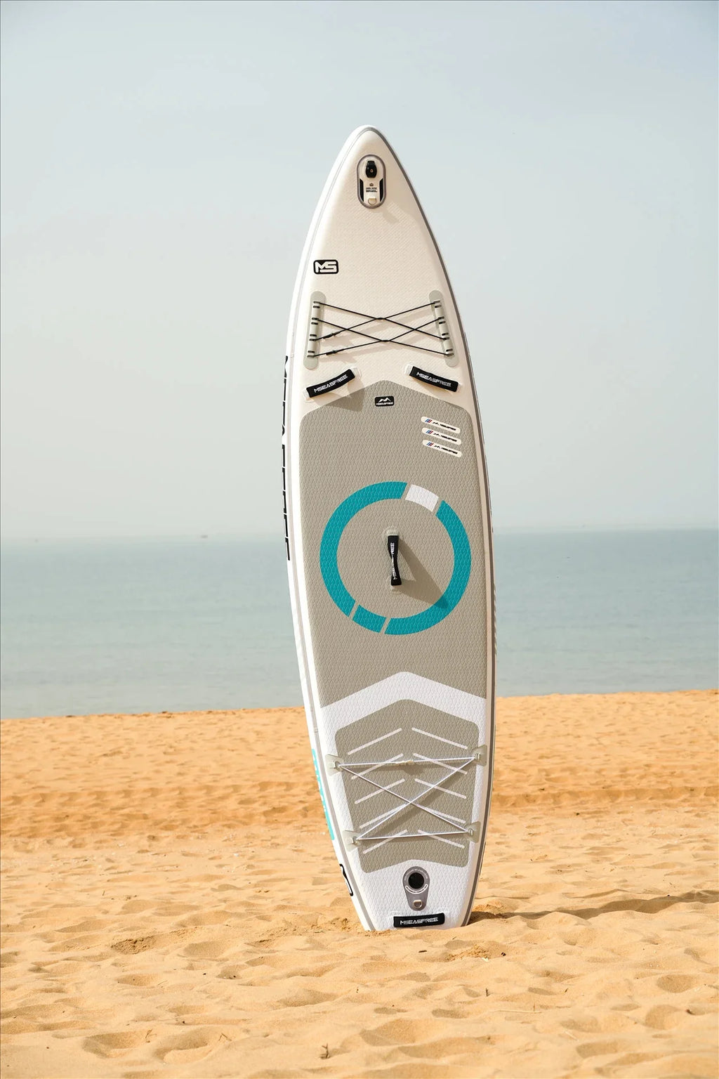 Paddle, Accessories Bottom & Deck Leash, Stance, Surf Control, Wide Fin Paddle Board(6In Paddling, Thick)with Youth Inflatable Backpack, SUP Premium Non-Slip & Stand for Up for Adult(White)