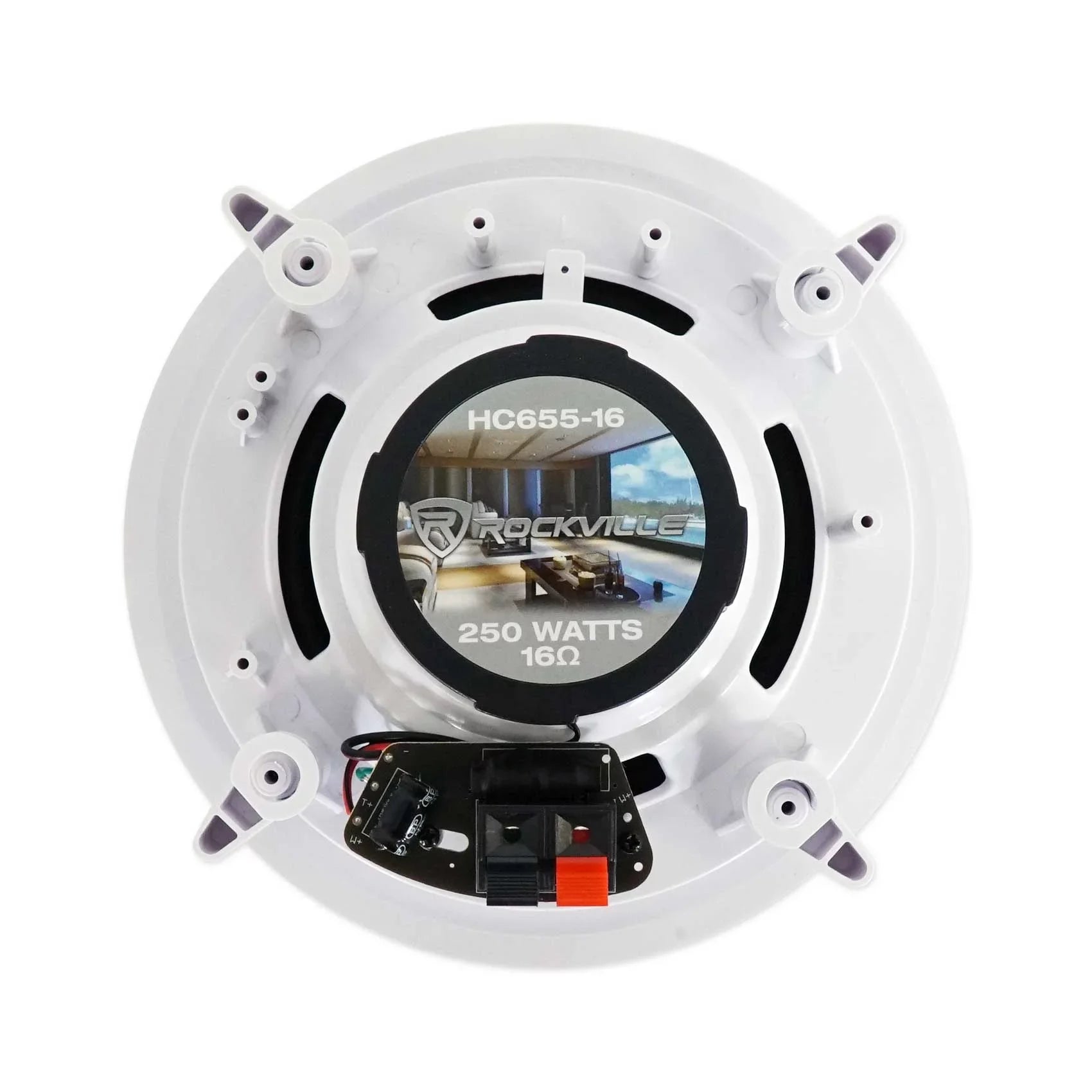 Ceiling Receiver+(8) LED Tube Theater Speakers Rockville Amp/Home 6.5" White