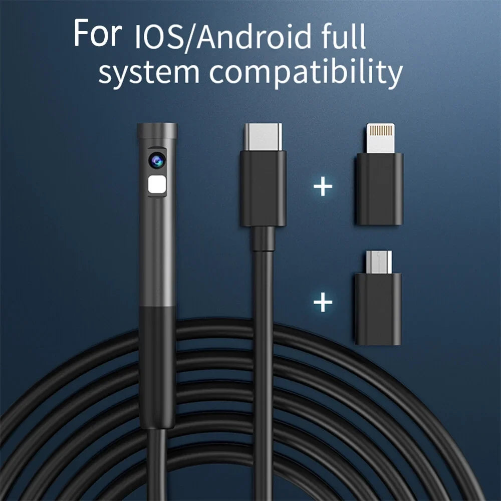 Phone Waterproof Adjustable Type-C LED Inspection 7.9mm Android Mobile Borescope IP67 Endoscope IOS Camera for Built-in Lights