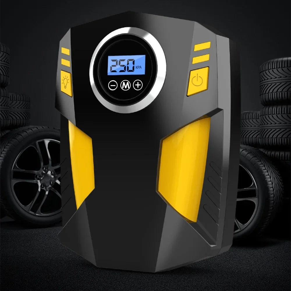 LED Air Car Compressor with Auto Portable Light, Pump, Geevorks 12V Inflator Digital Tire