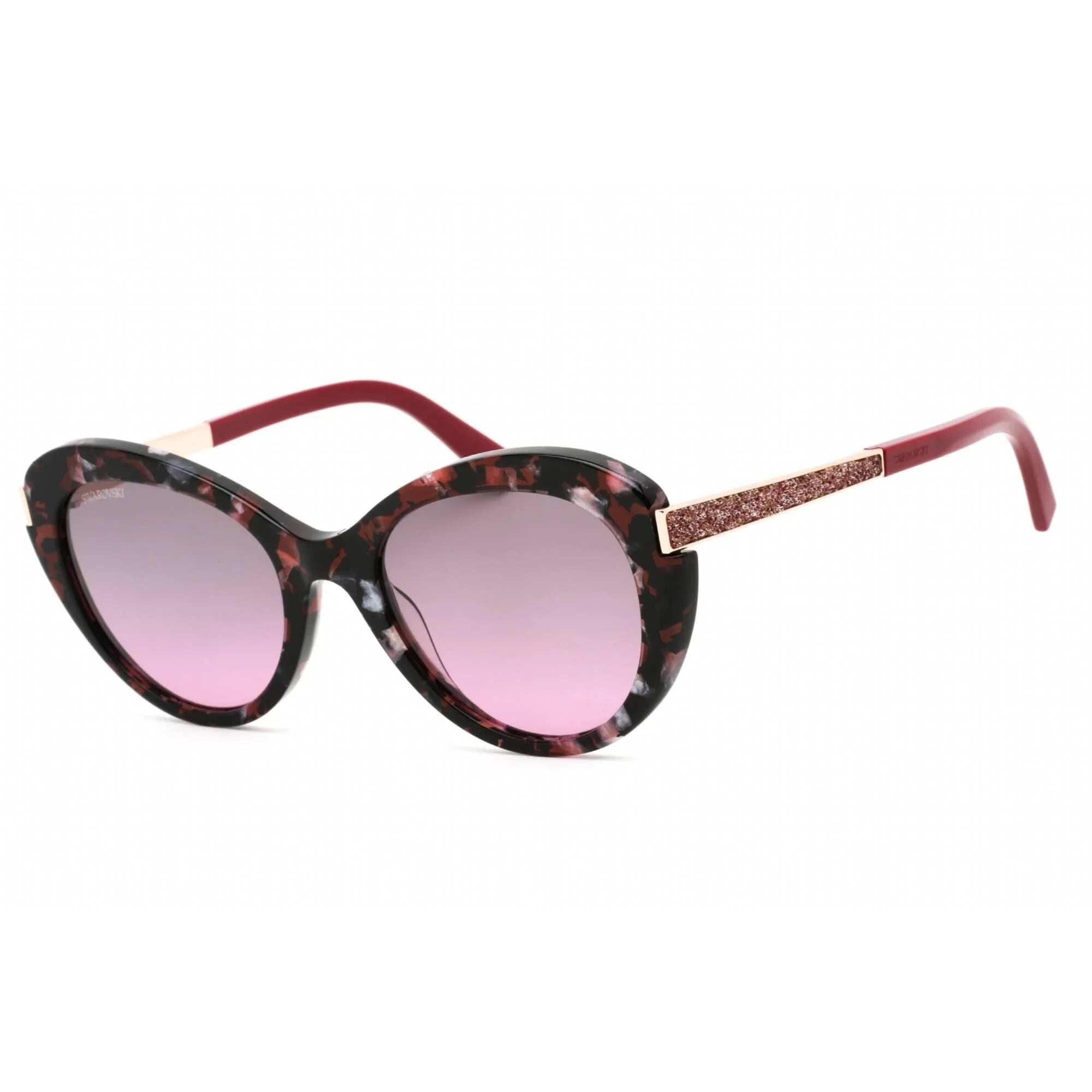 55T Sunglasses Swarovski Butterfly SK0327 Havana Women's Colored