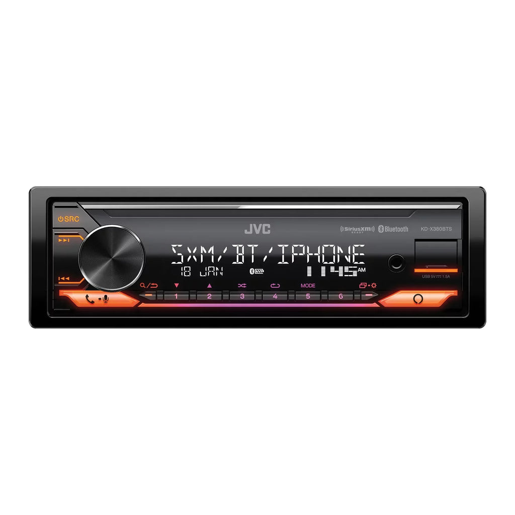 Single-DIN Unit, Bluetooth, KD-X380BTS Media and In-Dash KD-X380BTS Built-in, Ready Digital Alexa Receiver JVC Car SiriusXM with